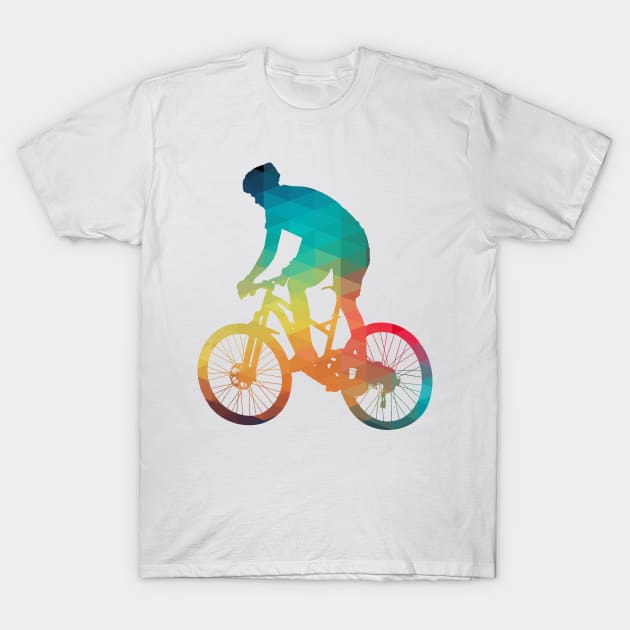 Rainbow bike man T-Shirt by AdiDsgn